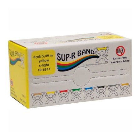Fabrication Enterprises Sup-R Band Latex Free Exercise Band, Yellow, 6 Yard Roll/Box 1611359
